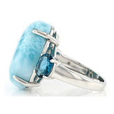 Sterling Silver Semi Mount Ring Setting Oval OV 20X15mm Cabochon 3 Stone DHJ